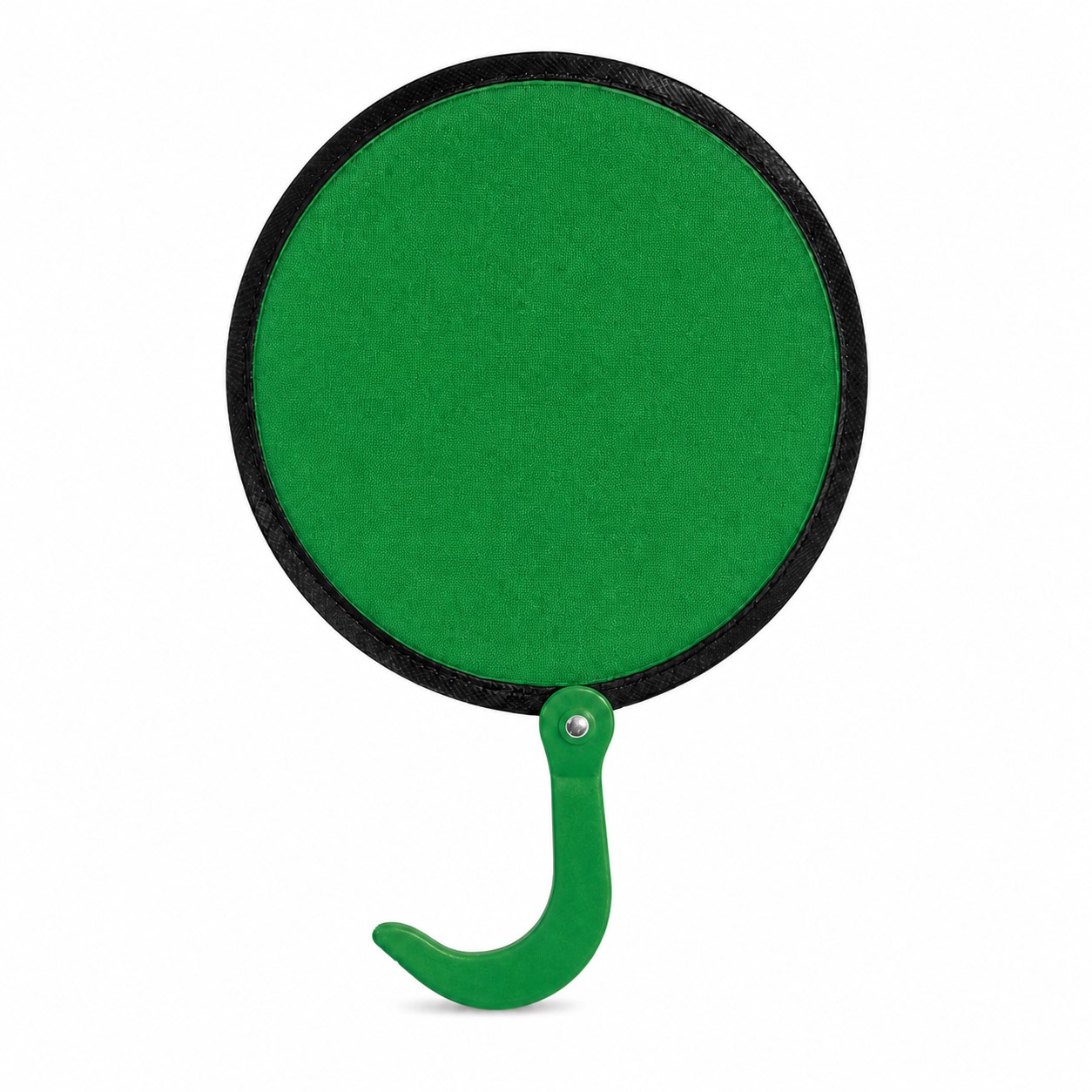 Round Twist Frame Nylon Hand Fan — Green