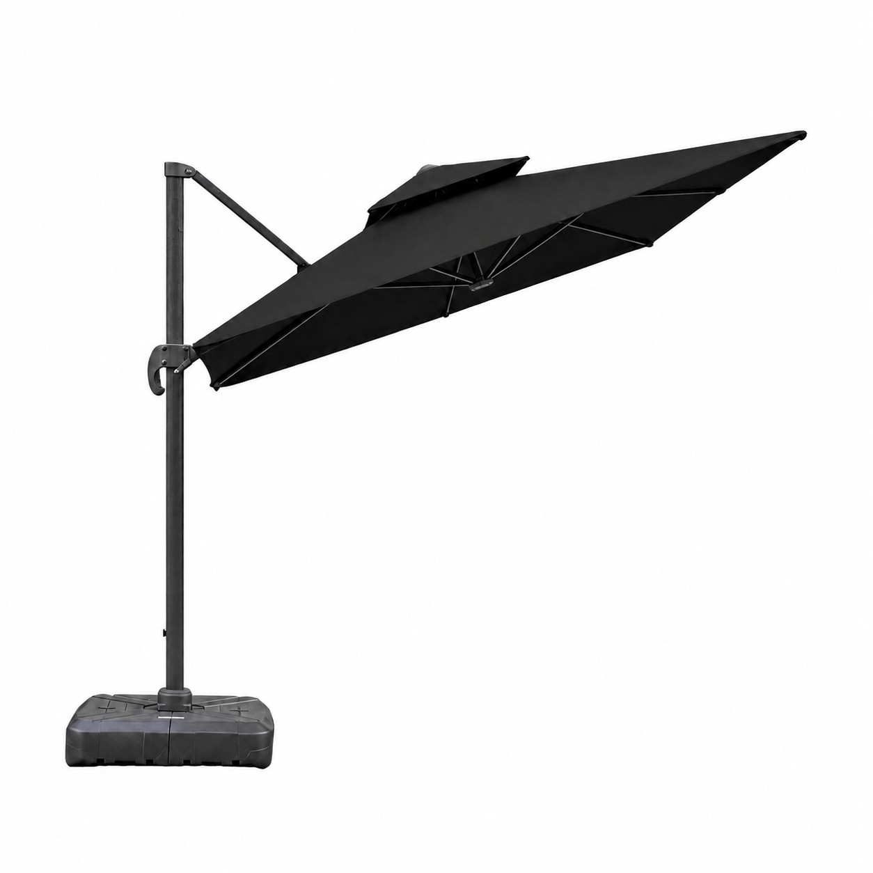 Square Cantilever Patio Umbrella — Black