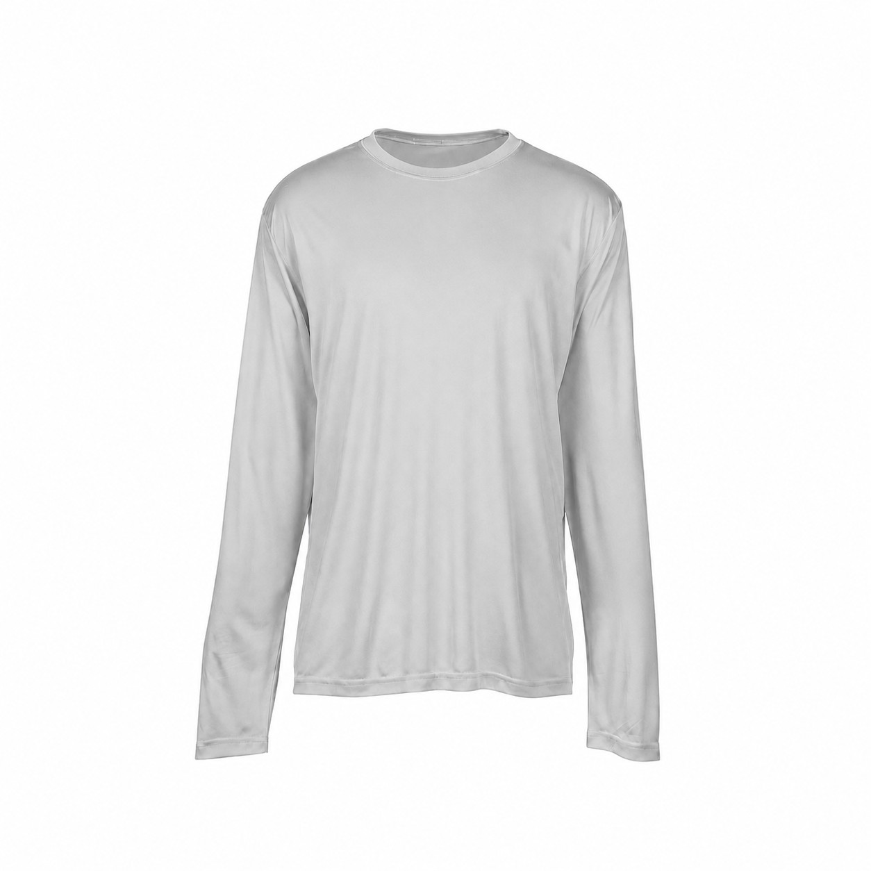 Performance Polyester Long Sleeve Tee — Silver