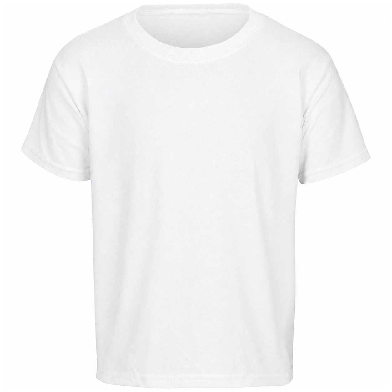 Youth Cotton Short Sleeve Shirt — White
