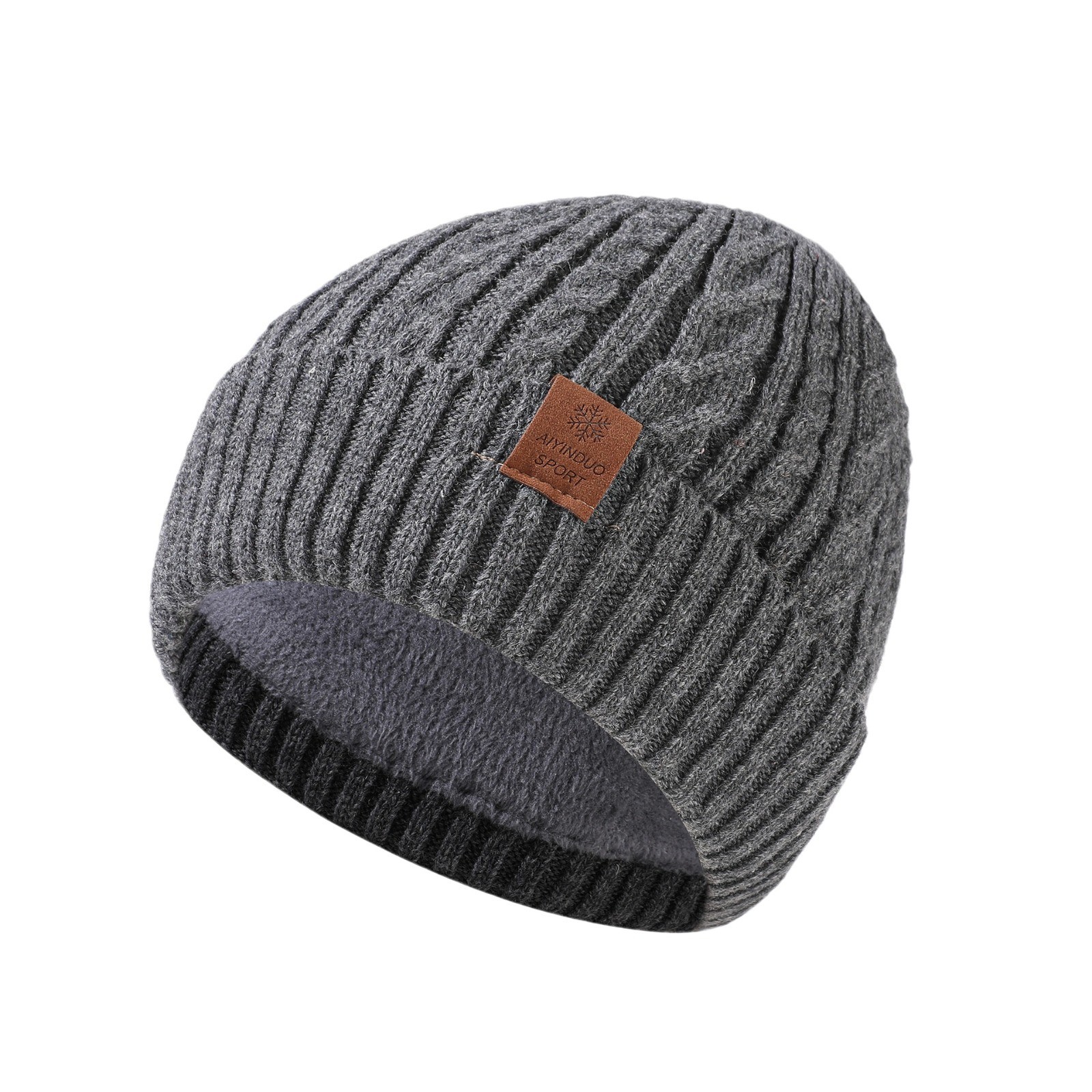 Wool Blend Fleece Lined Beanie — view 2