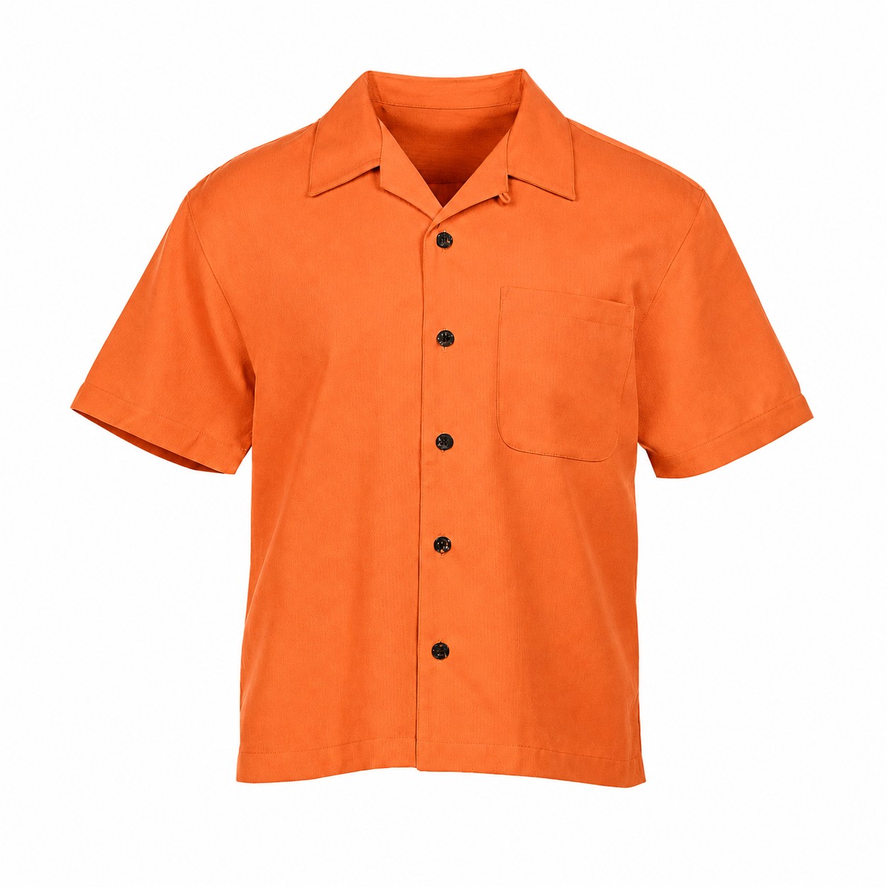 Men's Cotton Polyester Camp Shirt — Orange