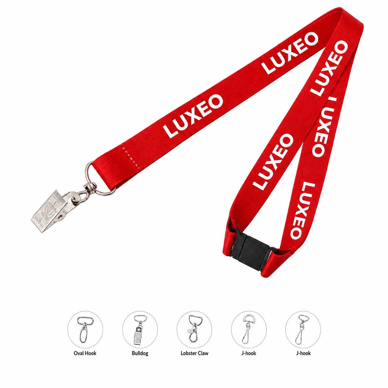 Polyester Breakaway Bulldog Clip Lanyard