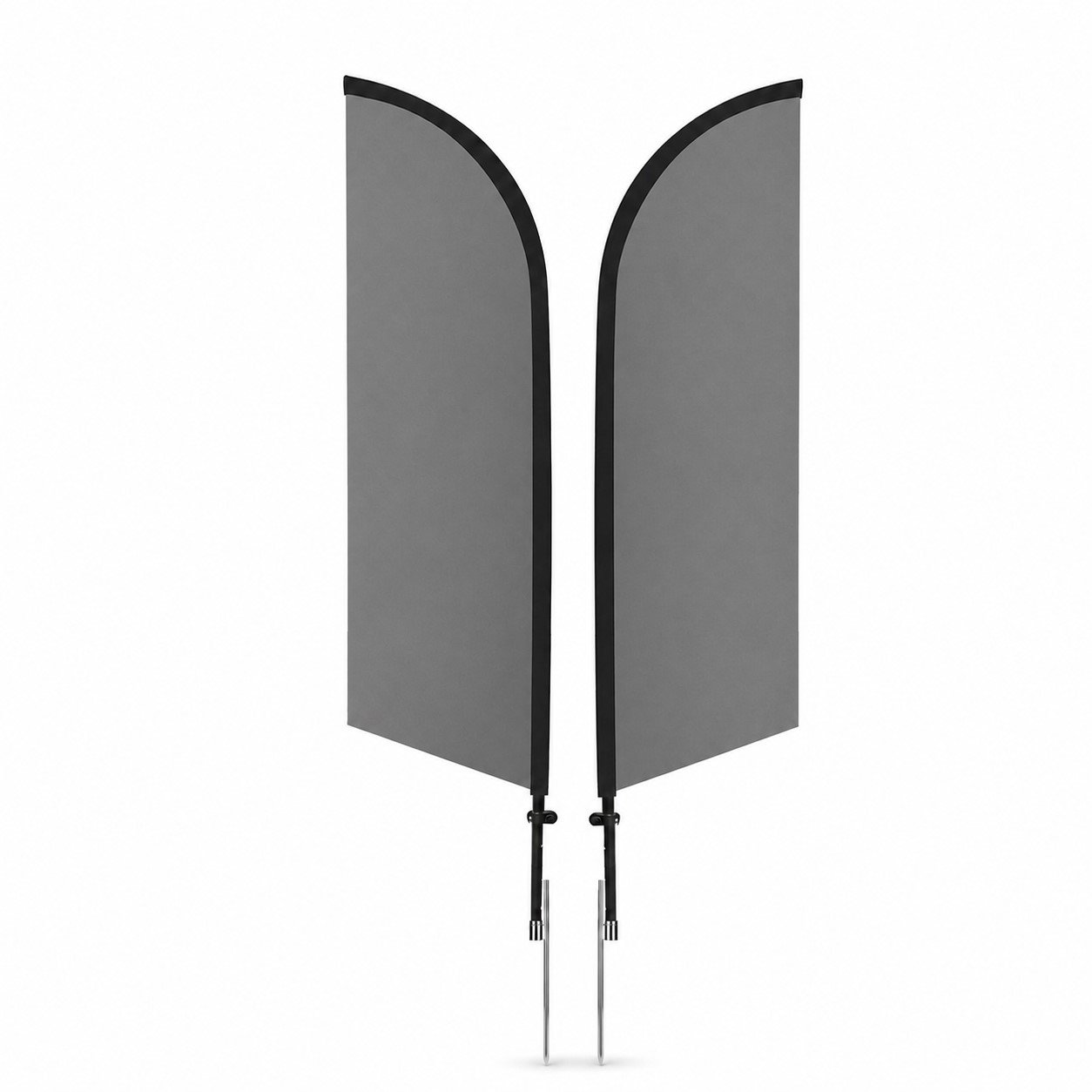 11' Spike Feather Flag Kit — Pewter Gray