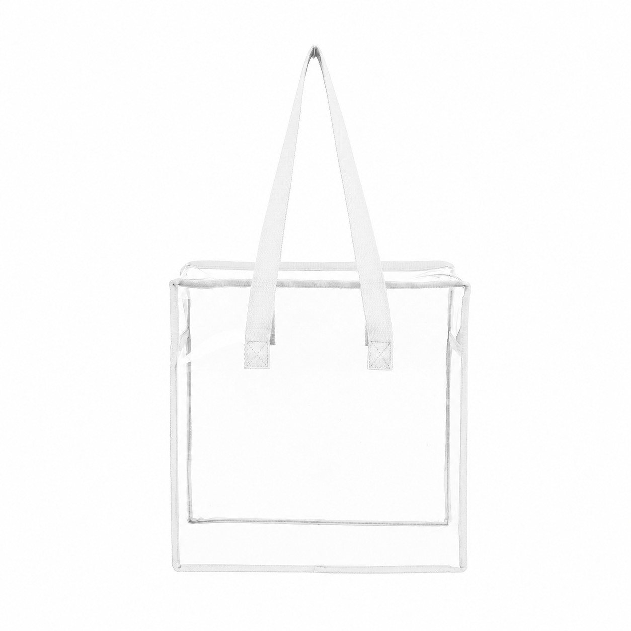 PVC And Polyester Zippered Storage Tote Bag — White