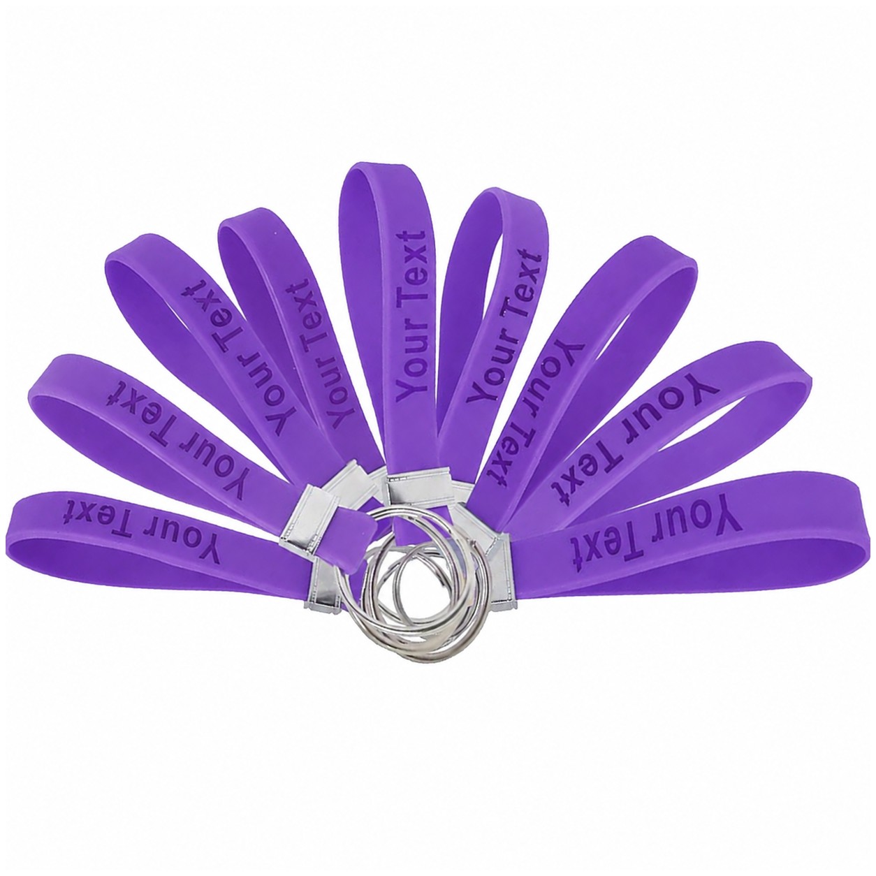 Silicone Loop Keychain Wristband — Purple