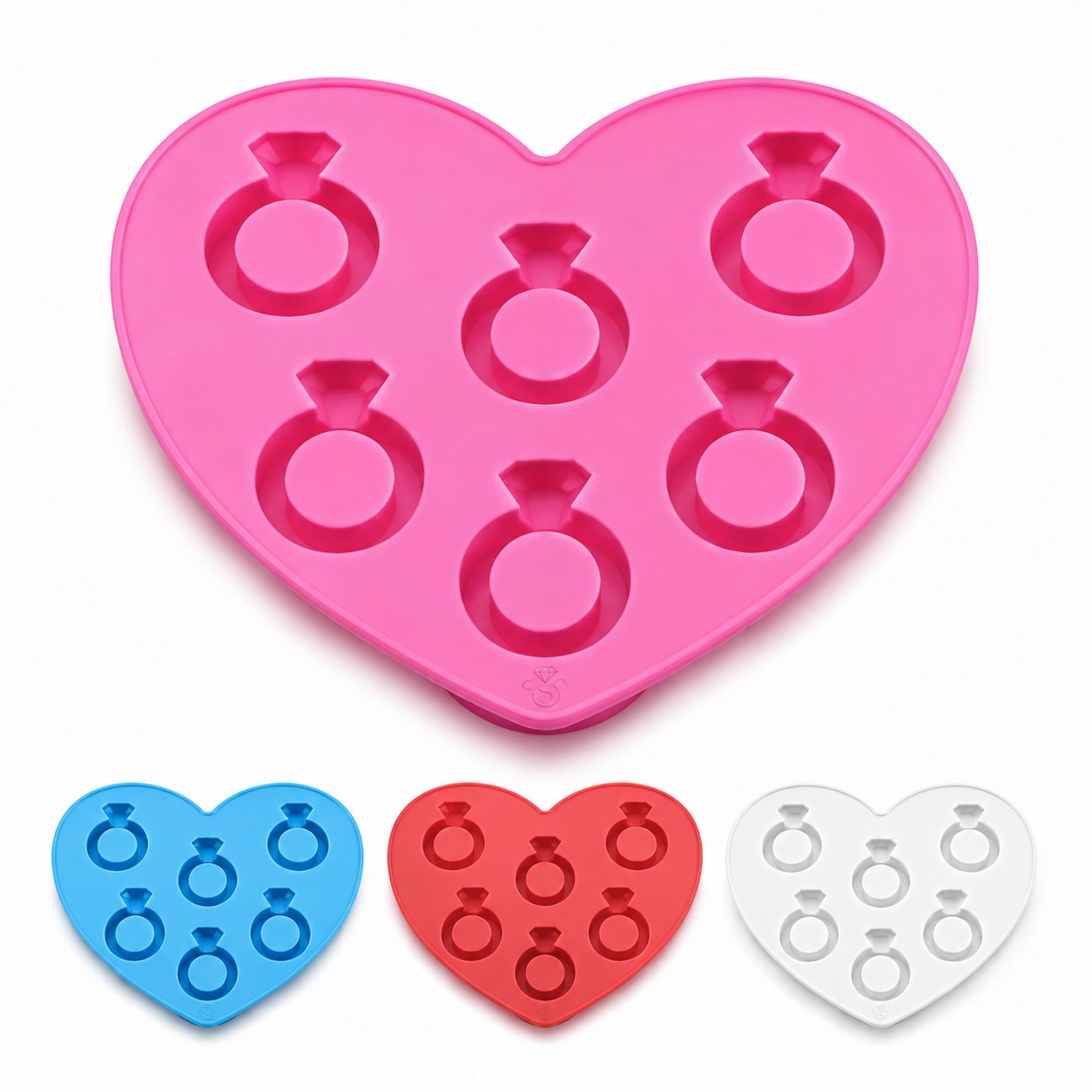 Heart Shaped Silicone Ring Ice Mold