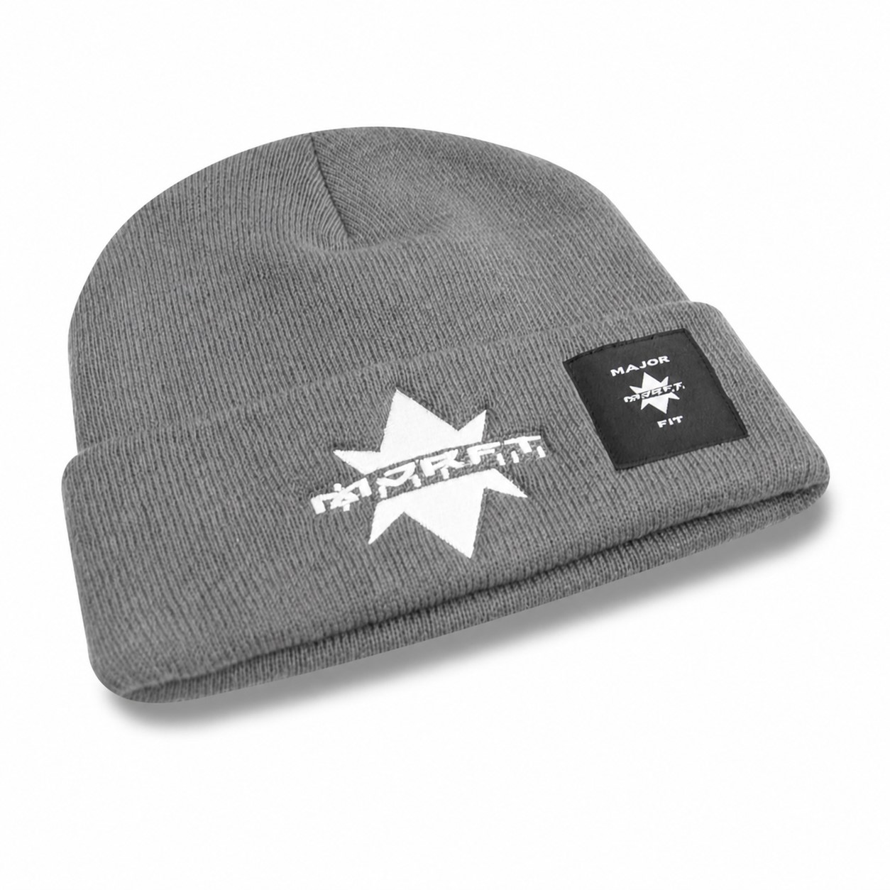 Wool Yarn Knit Beanie Hat — Gray