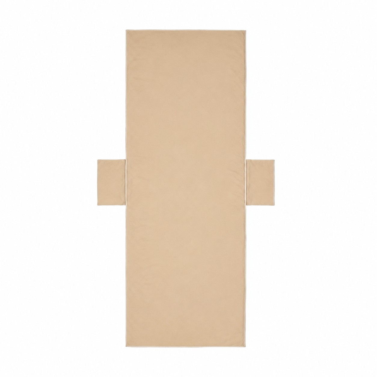 Microfiber Lounge Chair Cover With Side Pockets — Tan Beige