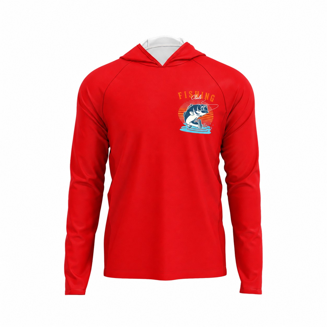 Polyester Mesh Fabric Hoodie — Red