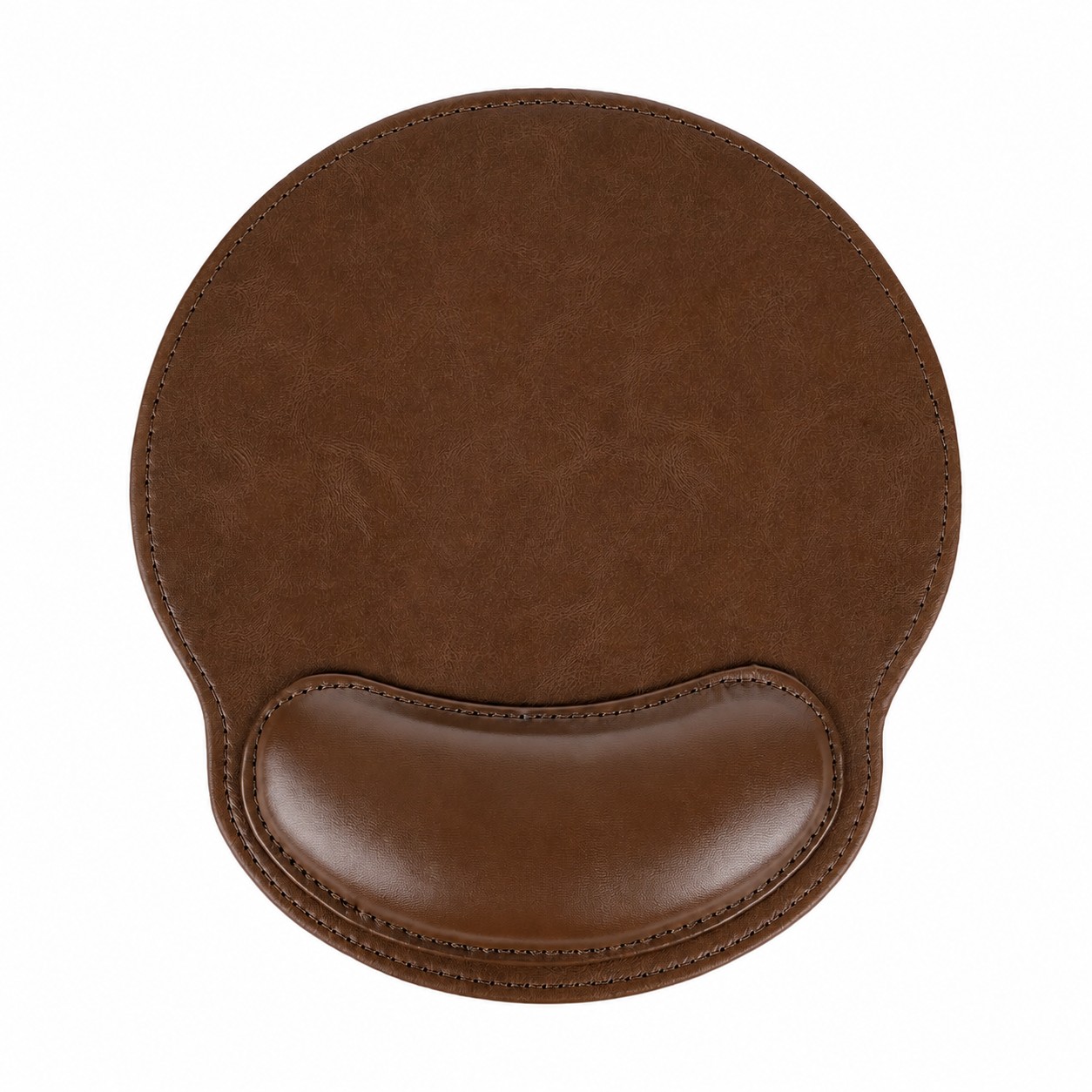 PU Leather Ergonomic Mouse Pad — Brown