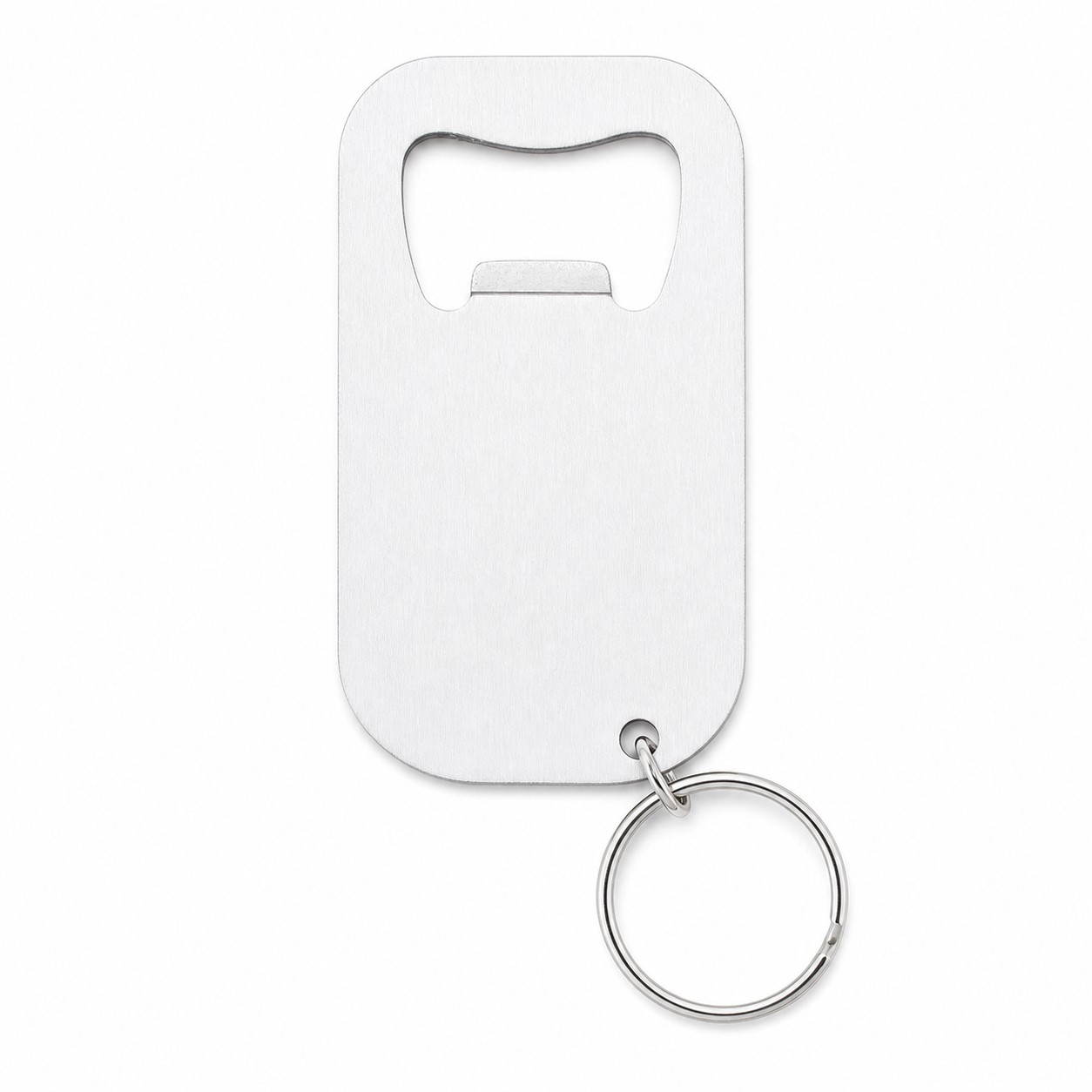 Round Edge Stainless Steel Opener Keychain — view 2