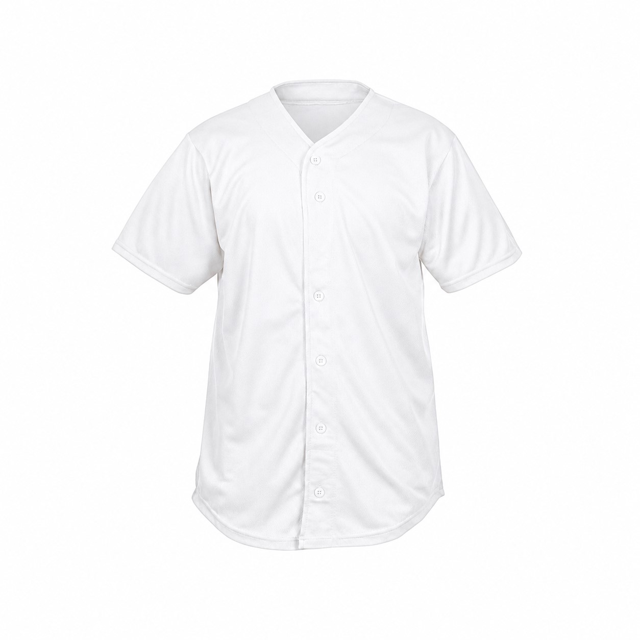 Mesh Full Button Baseball Jersey — White