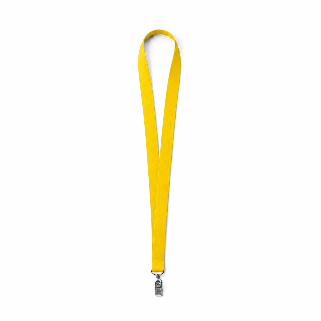 Polyester Bulldog Clip Badge Lanyard — Yellow