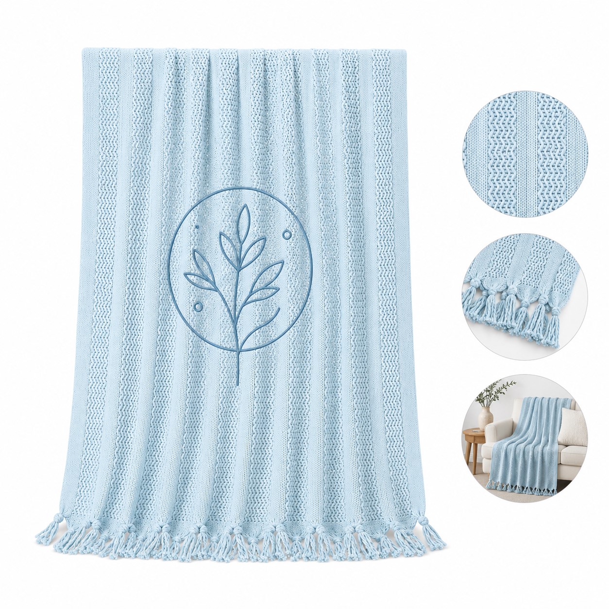 Braided Open Weave Acrylic Throw Blanket