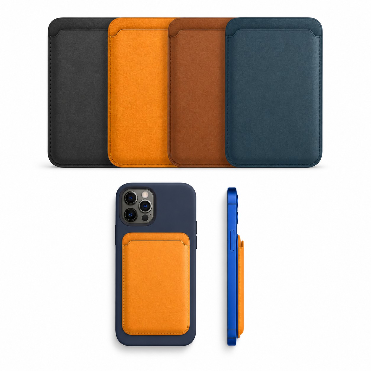 Magnetic Leather Phone Card Wallet