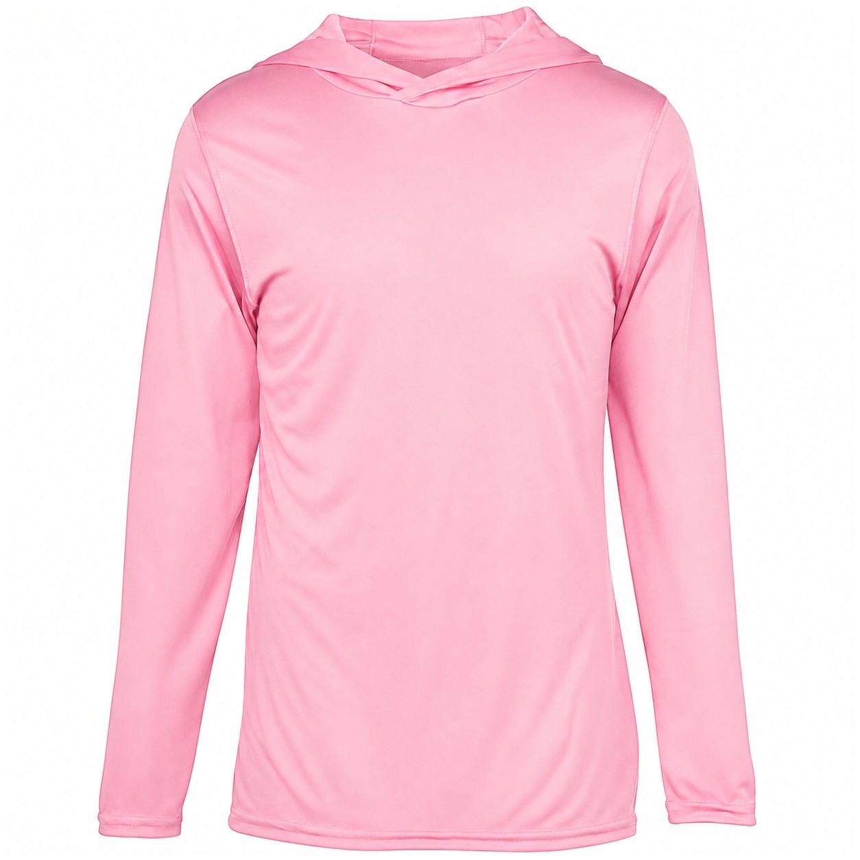 Polyester Hooded Long Sleeve Tee — Pink