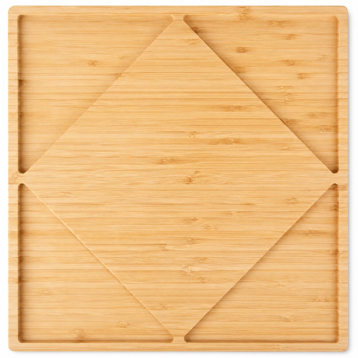 Square Bamboo Divided Serving Tray — view 2