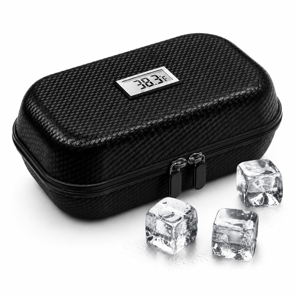 Medication Cooler Case With Temperature Readout — Black