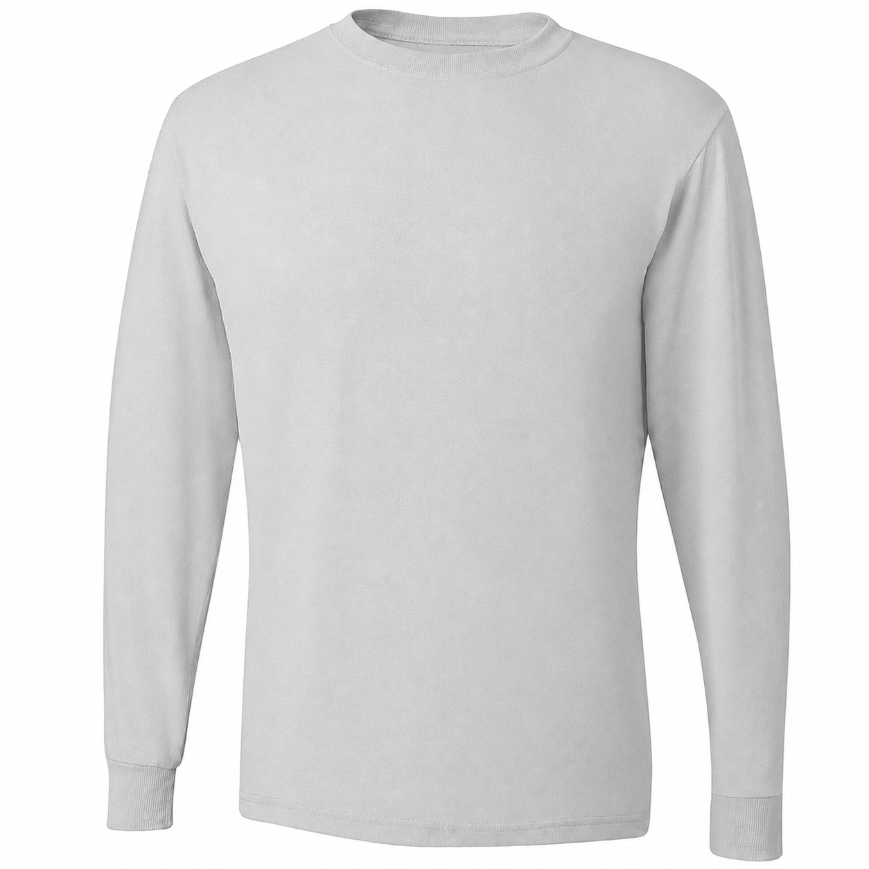 Moisture Wicking Cotton Polyester Long Sleeve Shirt — Silver