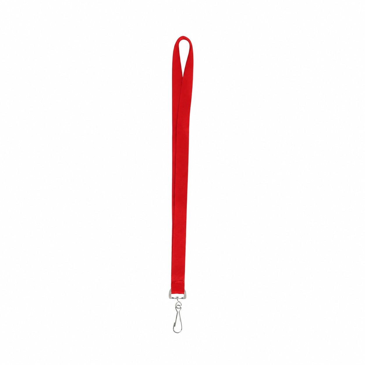 Textured Polyester Badge Lanyard — Red