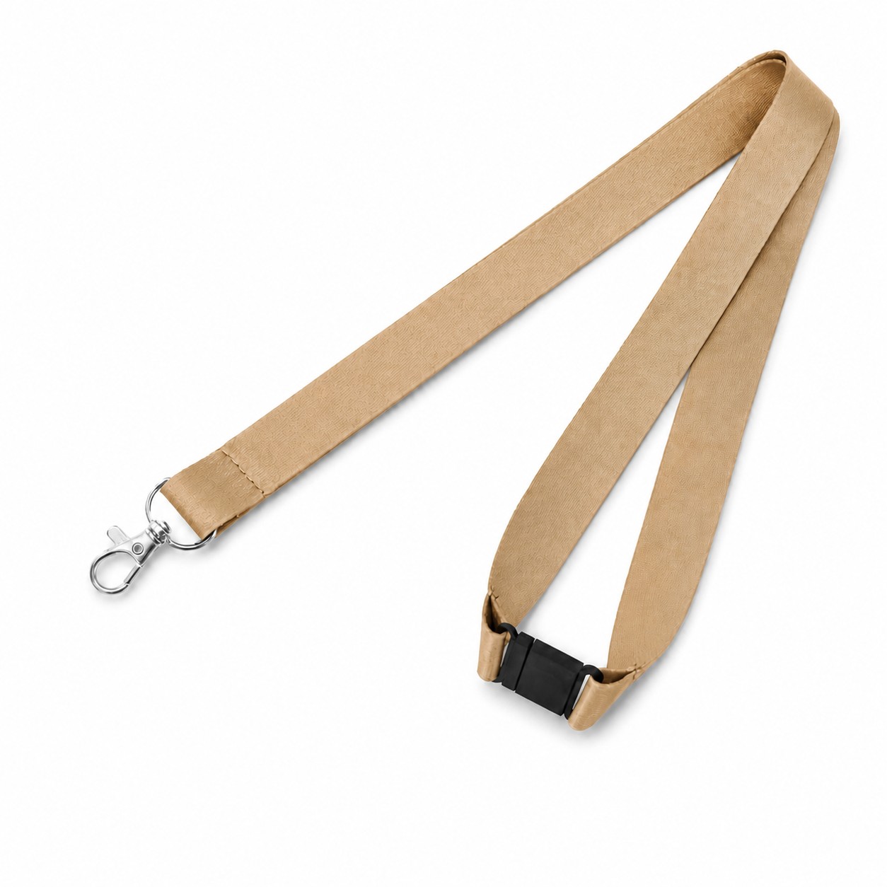 Polyester Breakaway Lobster Clip Lanyard — Tan Beige