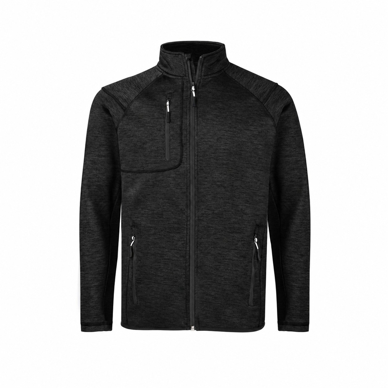 Micro Fleece Full Zip Jacket — Heather Black