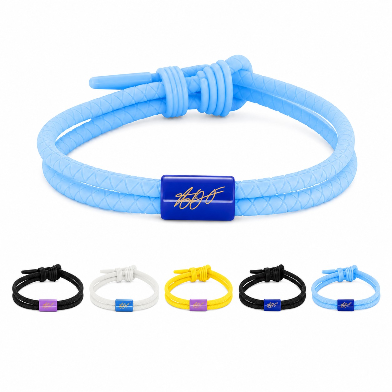 Adjustable Silicone Bracelet With Alloy Ring