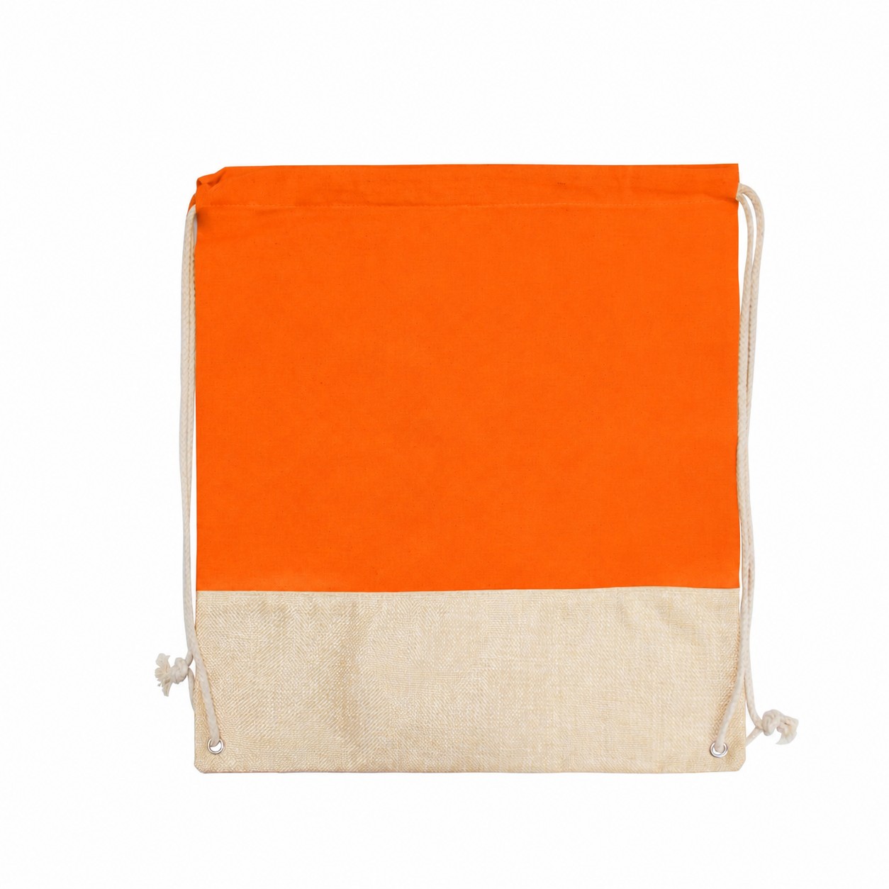 Cotton Metal Grommets Drawstring Bag — Orange