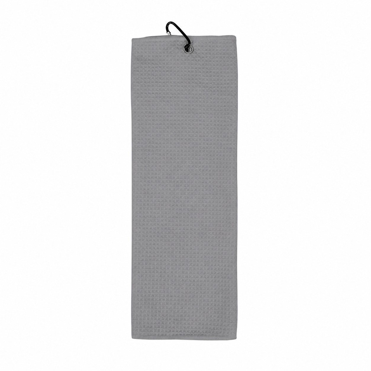 Waffle Golf Towel With Carabiner — Gray