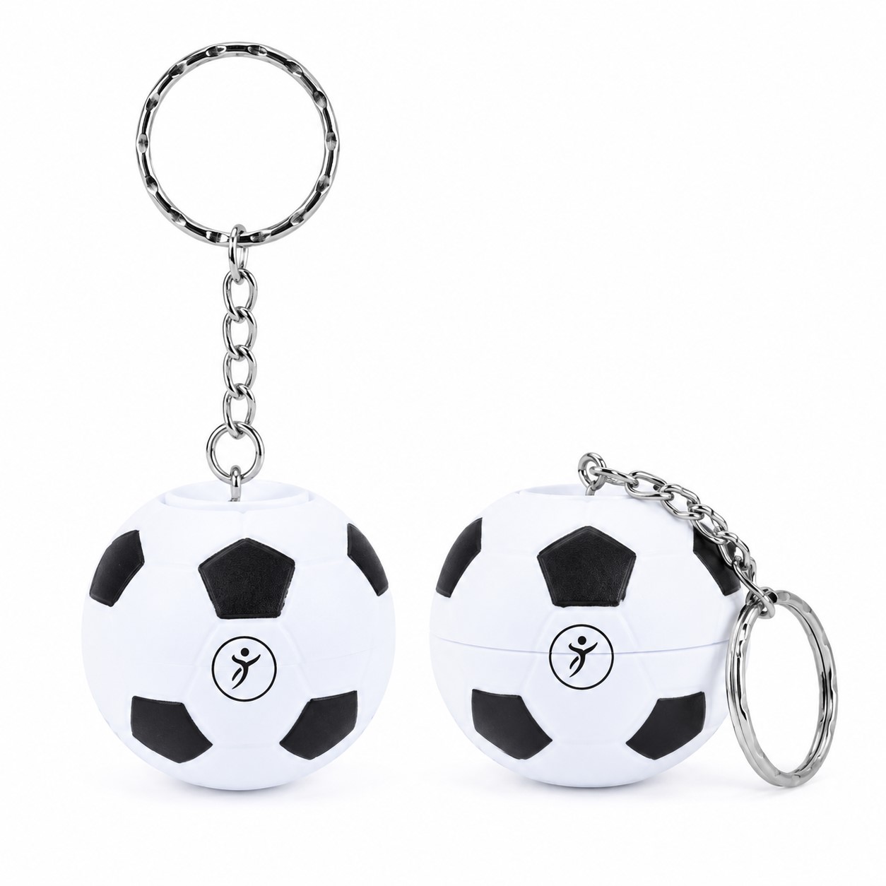 Rotating Plastic Soccer Ball Keychain