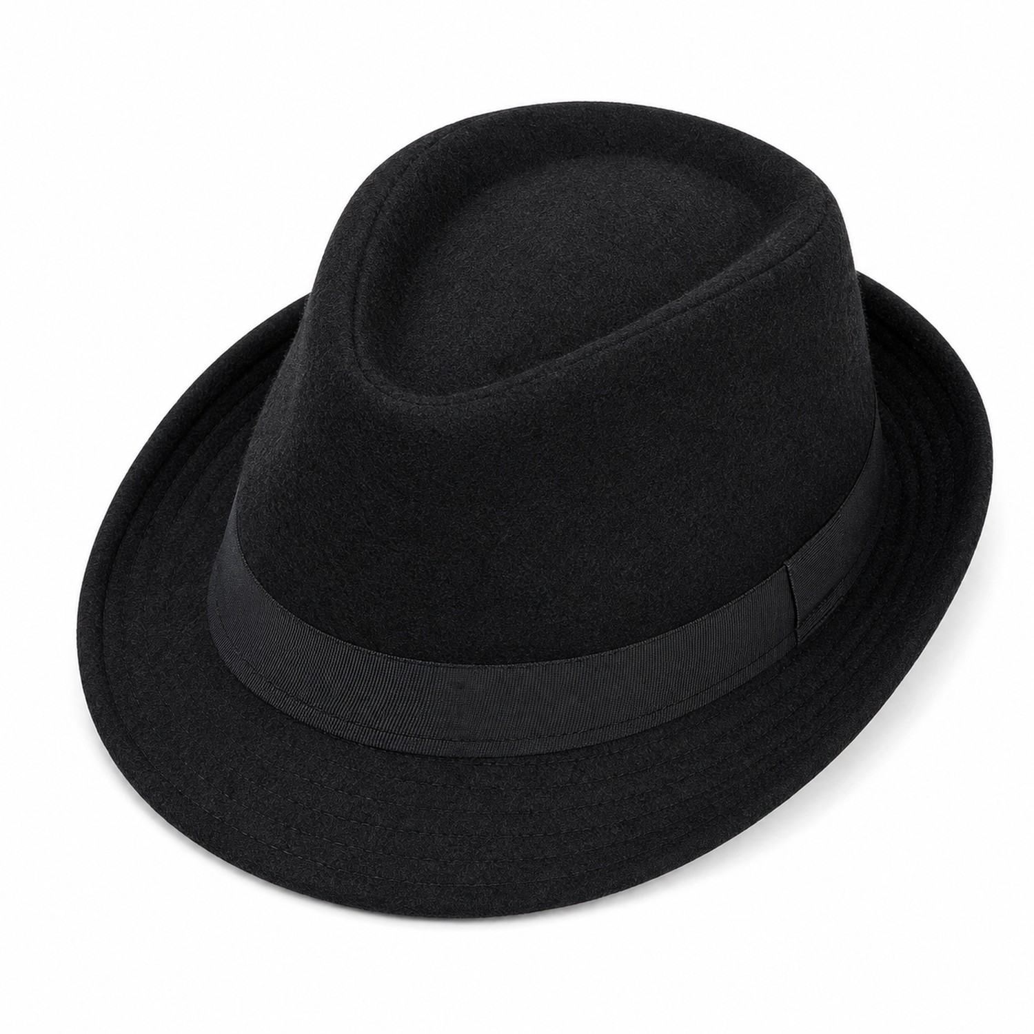 Wool Felt Trilby Fedora Hat — view 2
