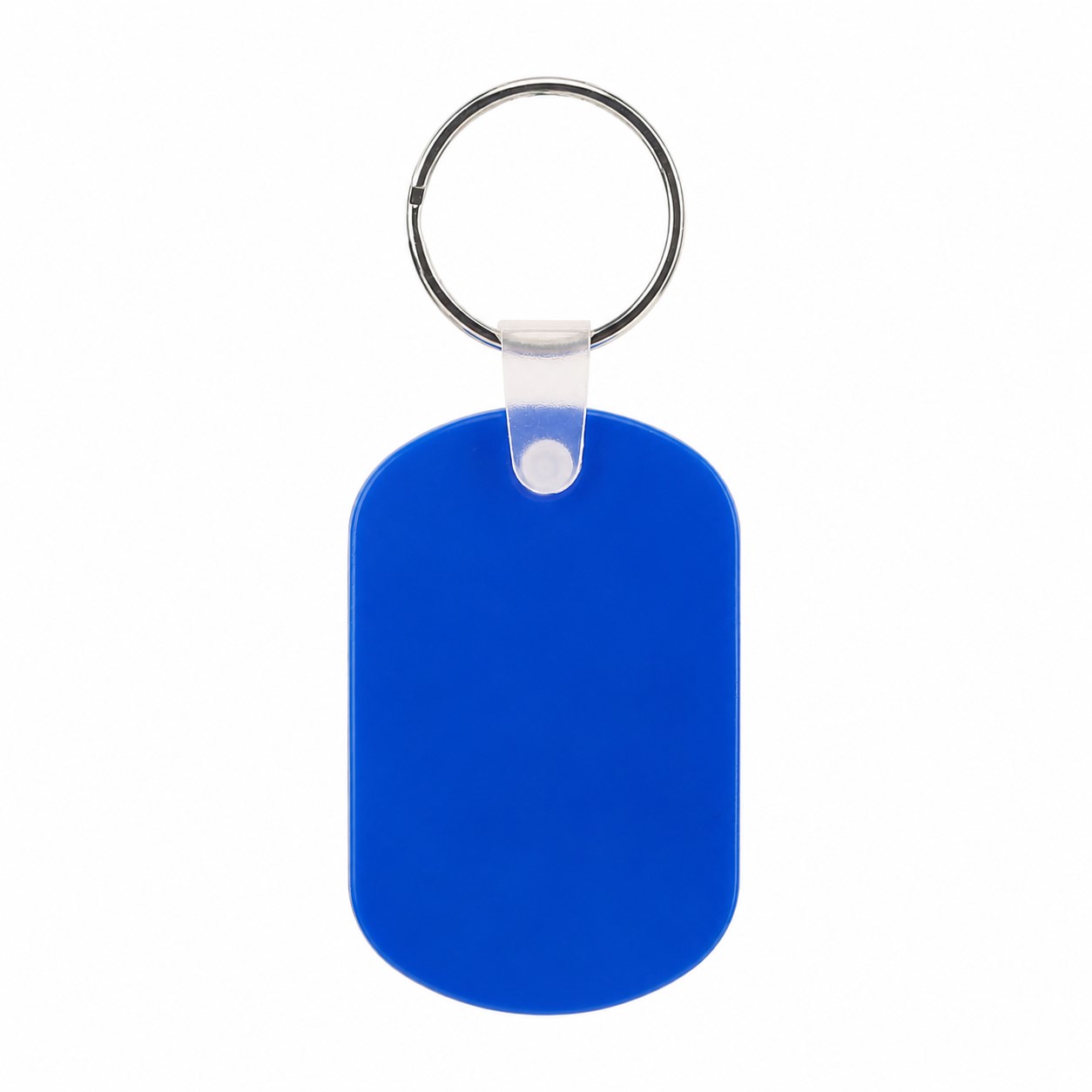 PVC Oval Key Tag Ring — Blue