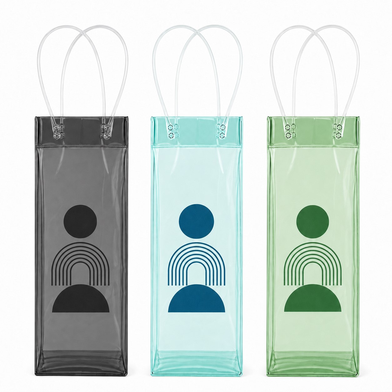 Transparent Reinforced PVC Bottle Tote