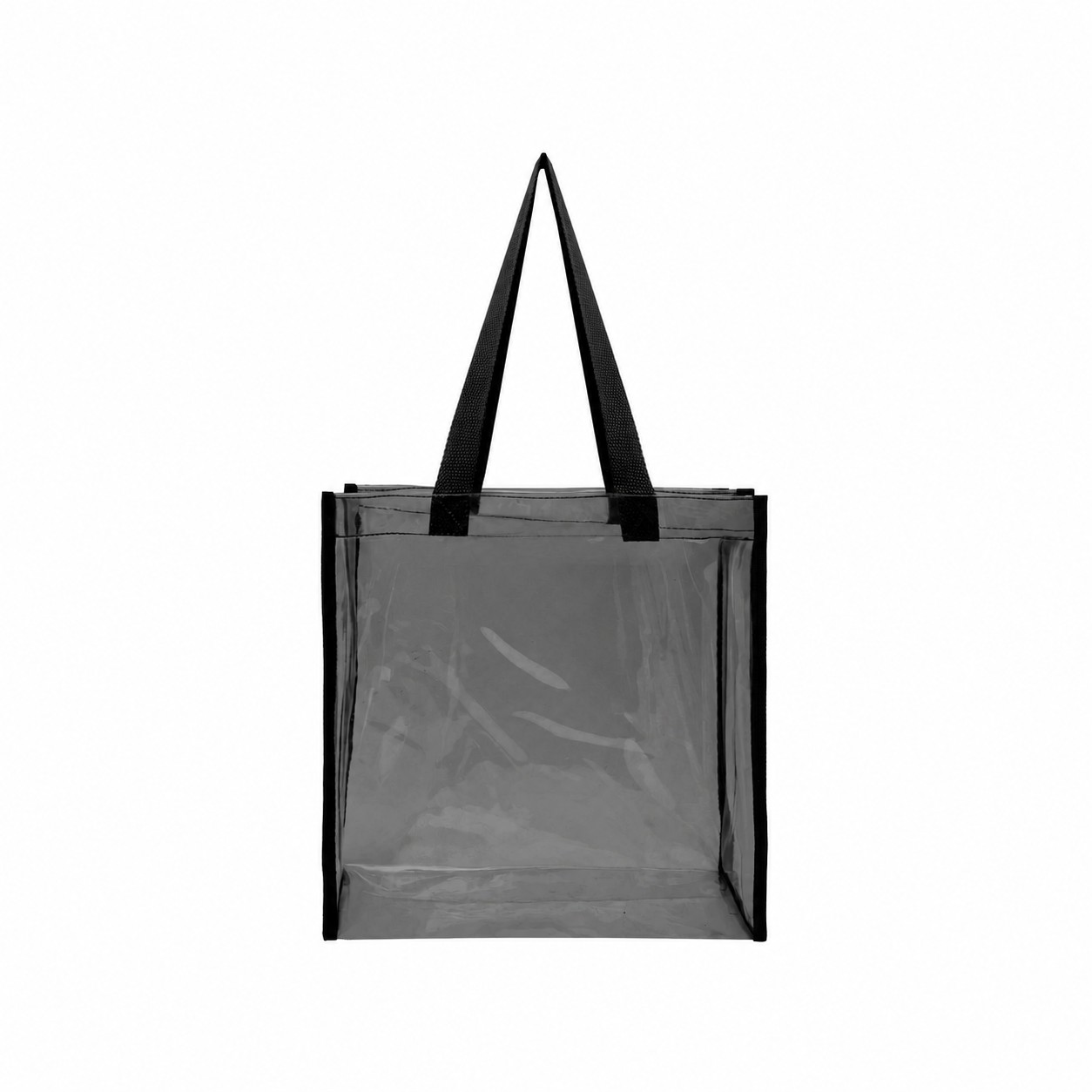 Clear PVC Tote Bag — Black