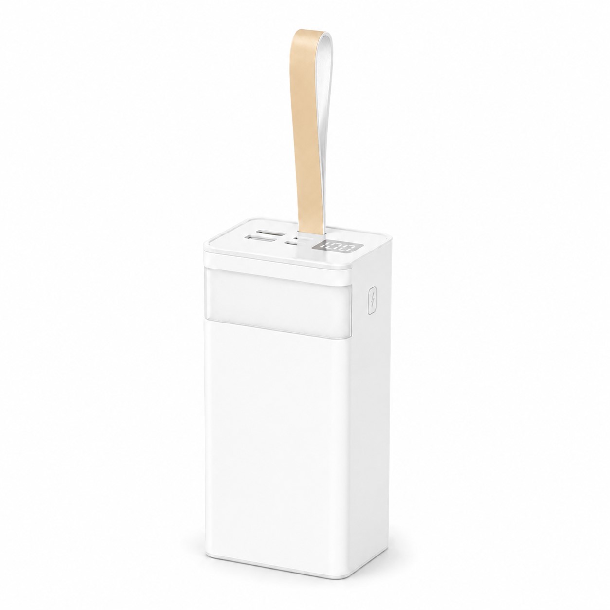 Power Bank With LED Light — White