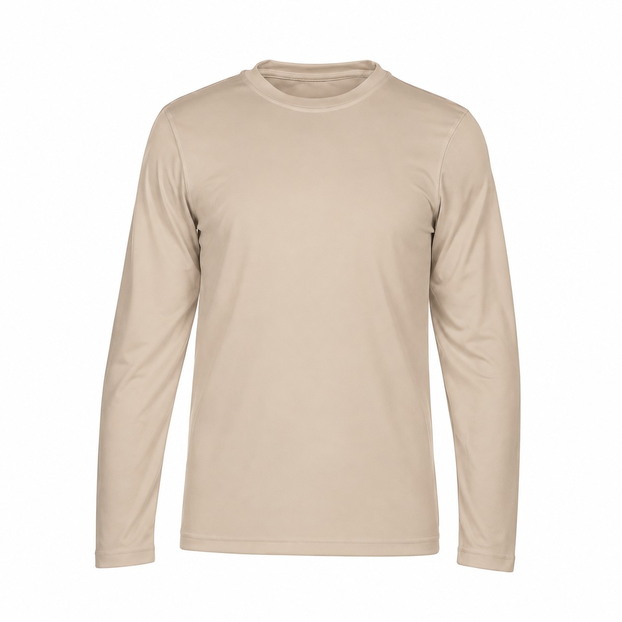 Polyester Stain Release Long Sleeve Shirt — Beige