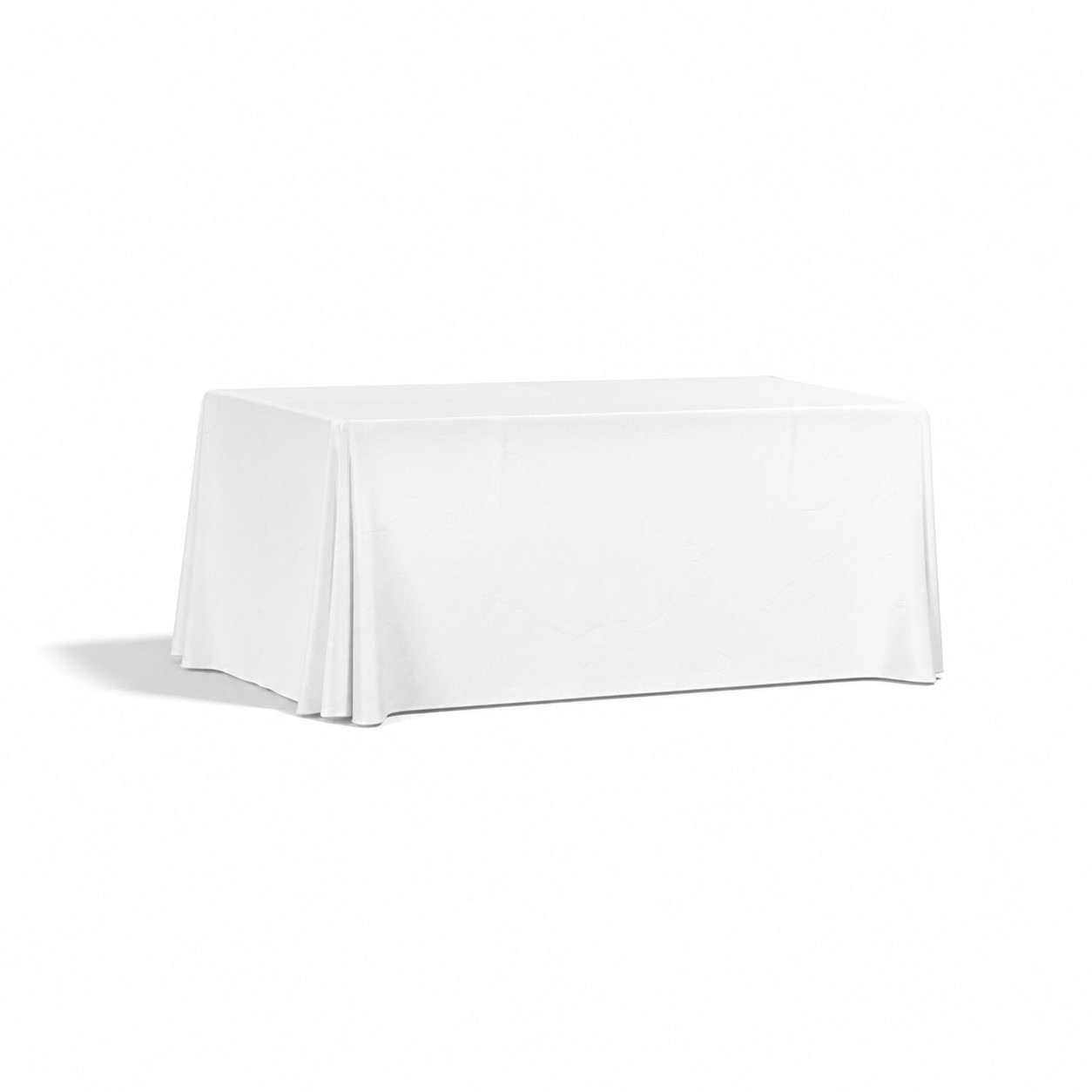 Draped 6' Polyester Table Cover — White