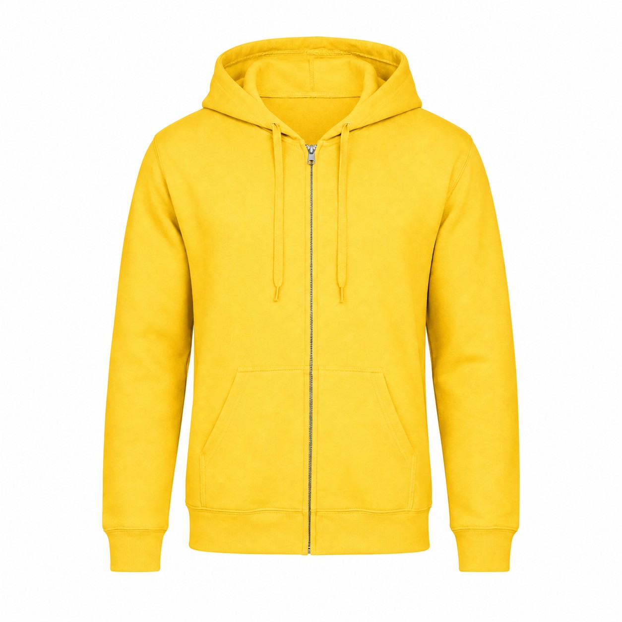 Soft Full Zip Fleece Hoodie — Yellow