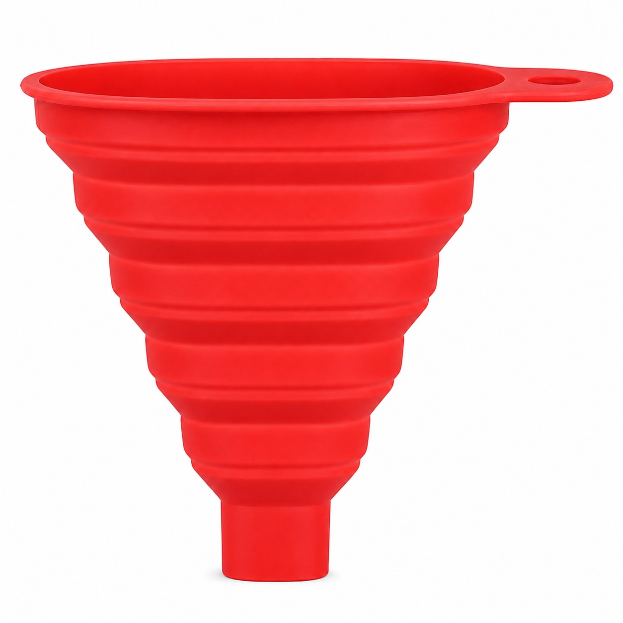 Collapsible Silicone Pouring Funnel — Red