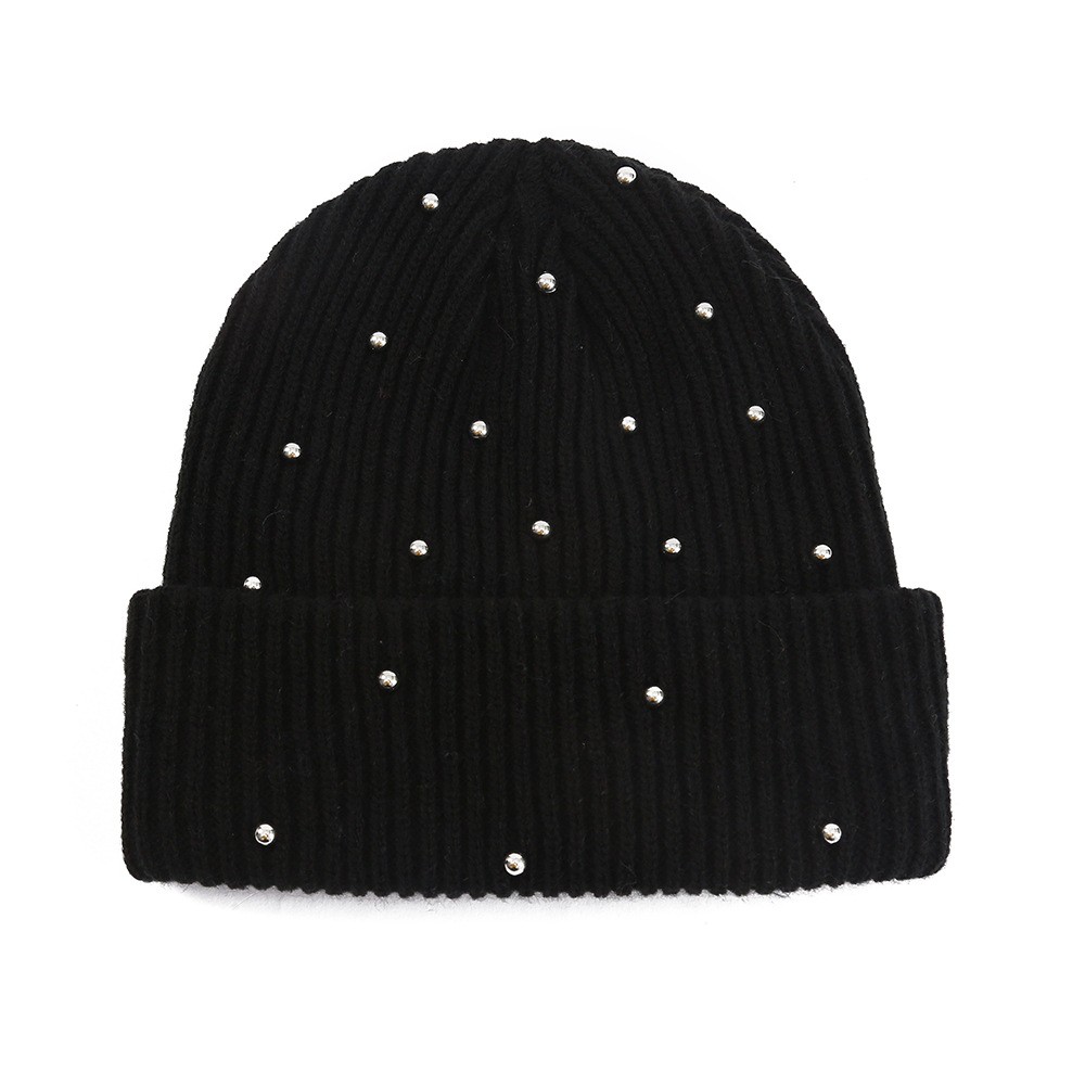 Polyester Rhinestone Cuffed Beanie — view 2
