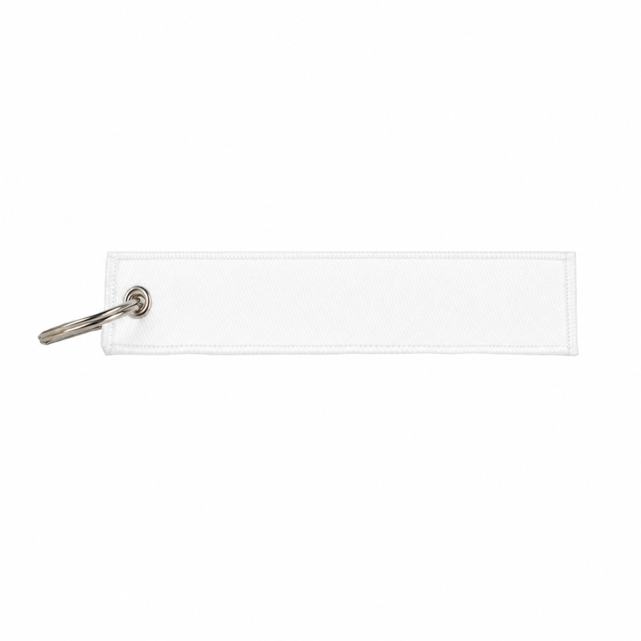 Cotton Twill Luggage Key Tag — White