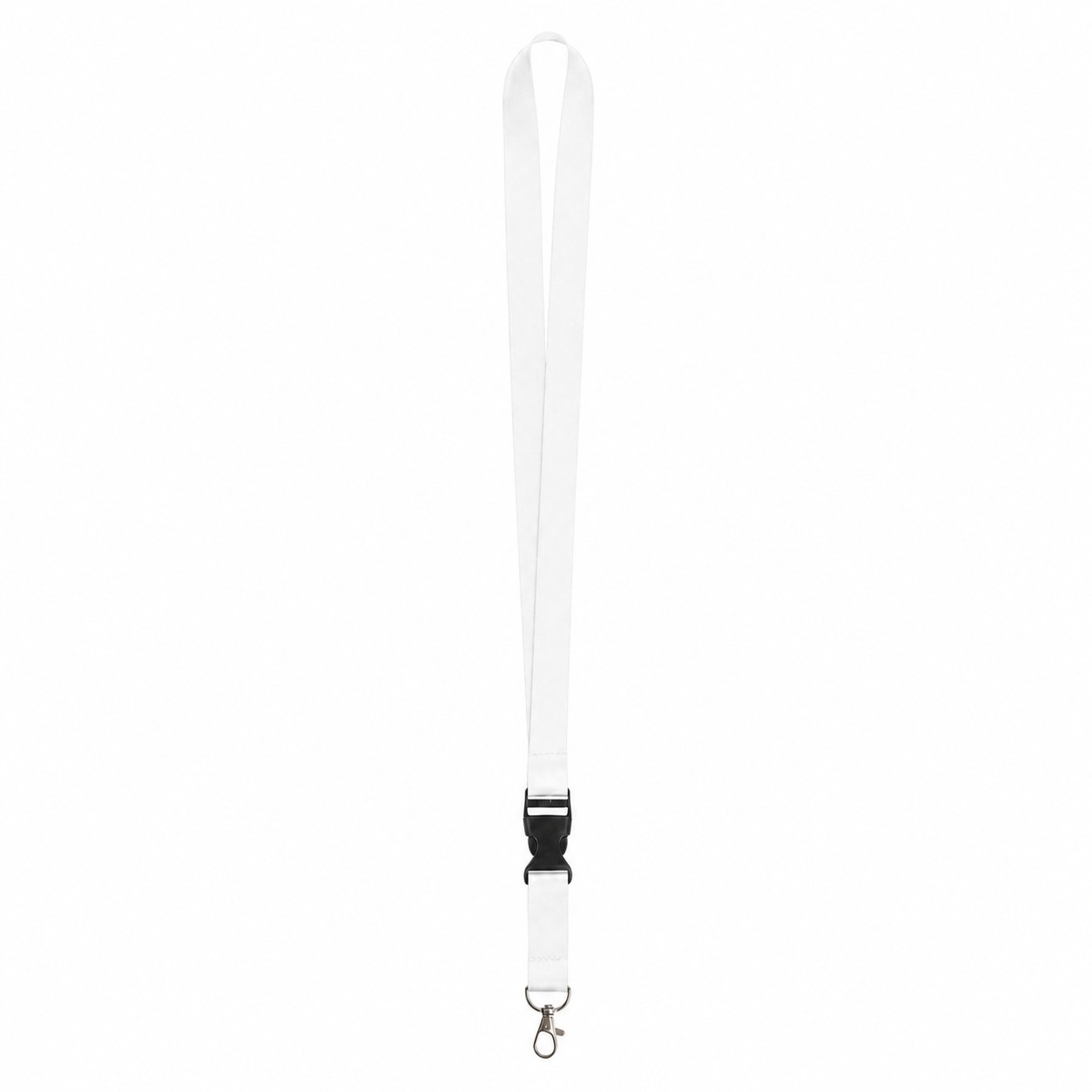 Polyester Badge Lanyard With Attachment Options — Clear White