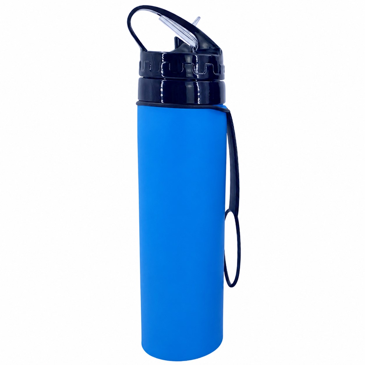 Silicone Collapsible Water Bottle With Carry Loop — view 2