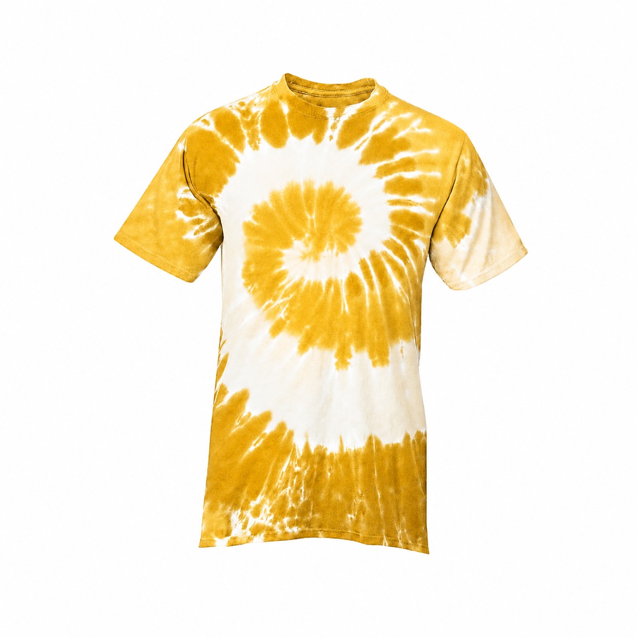 Cotton Tie Dye Crewneck Shirt — Gold