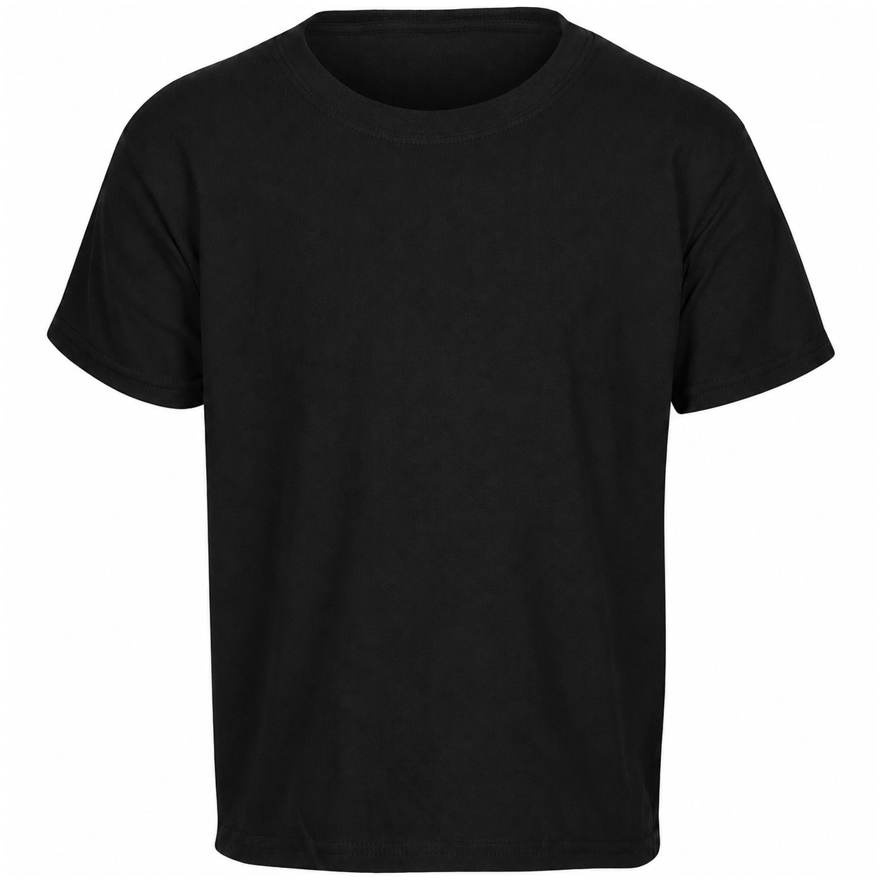 Youth Cotton Short Sleeve Shirt — Black