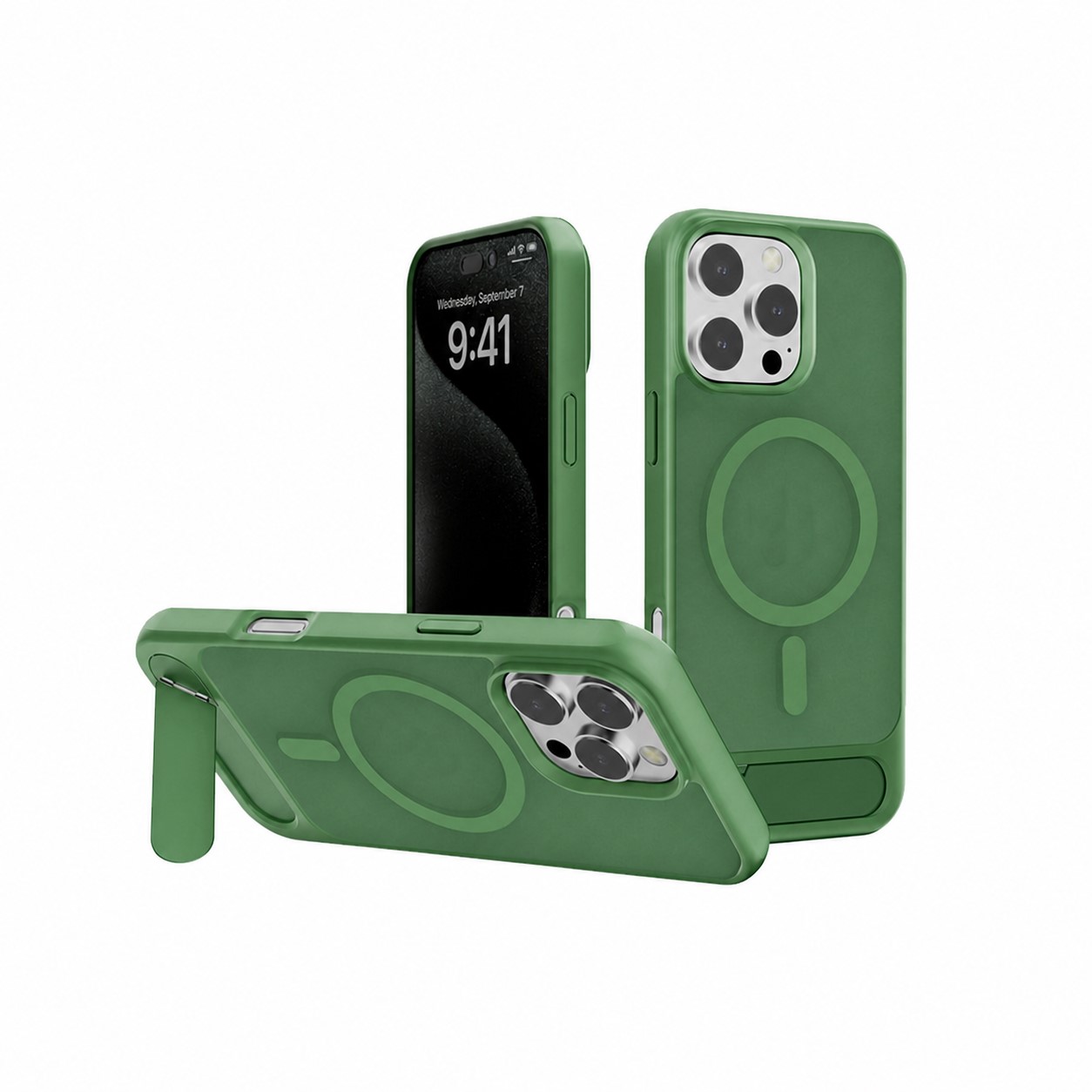 Magnetic TPU Phone Case Stand — Green