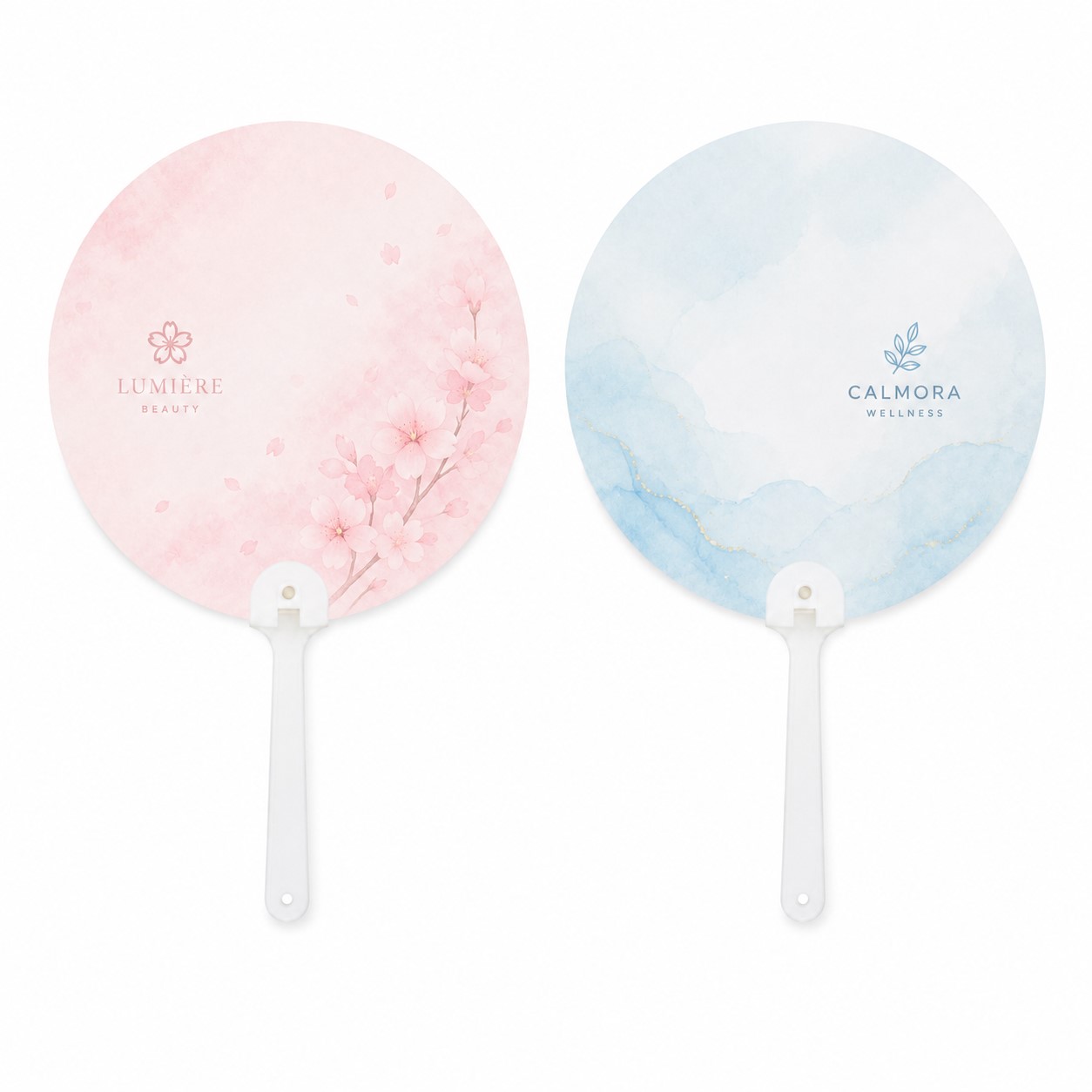 Round Plastic Hand Fan With Handle