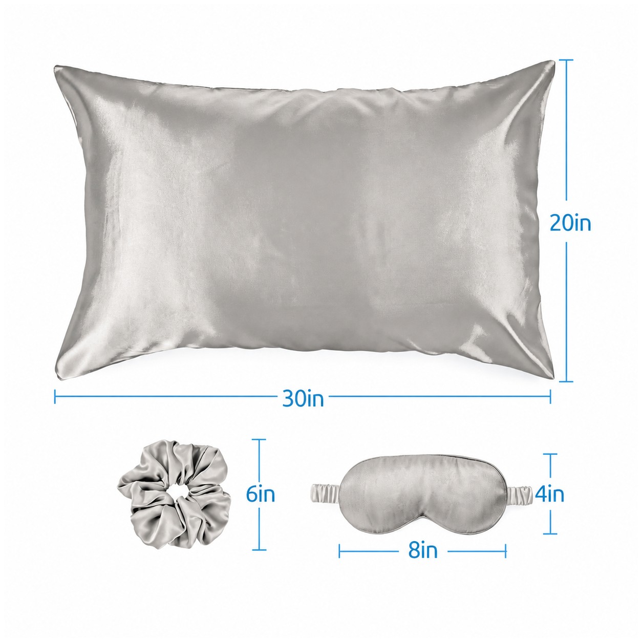 Satin Sleep Set With Pillowcase — Nickel Silver