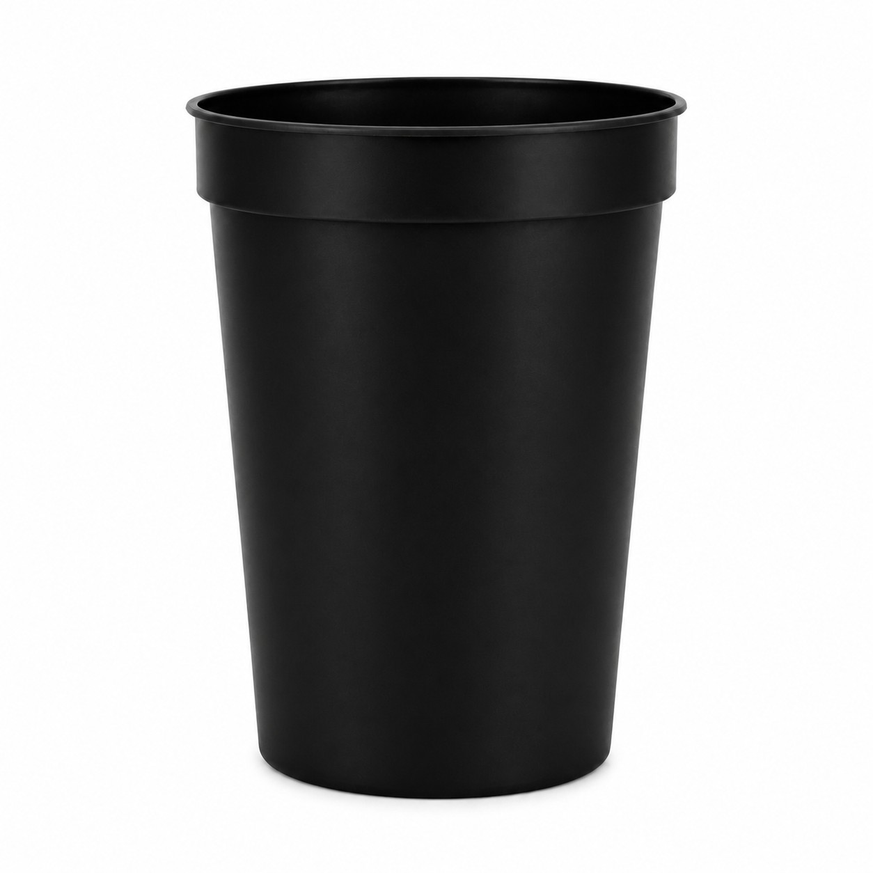 16 Oz Square Plastic Stadium Cup — Black